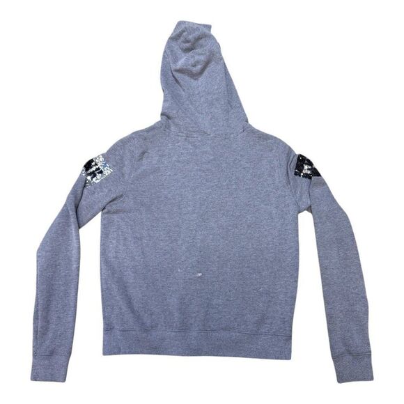 Rare Victorias Secret Love Pink Sequin Bling Full Zip Up Hoodie Y2K Retro Medium - Picture 3 of 8